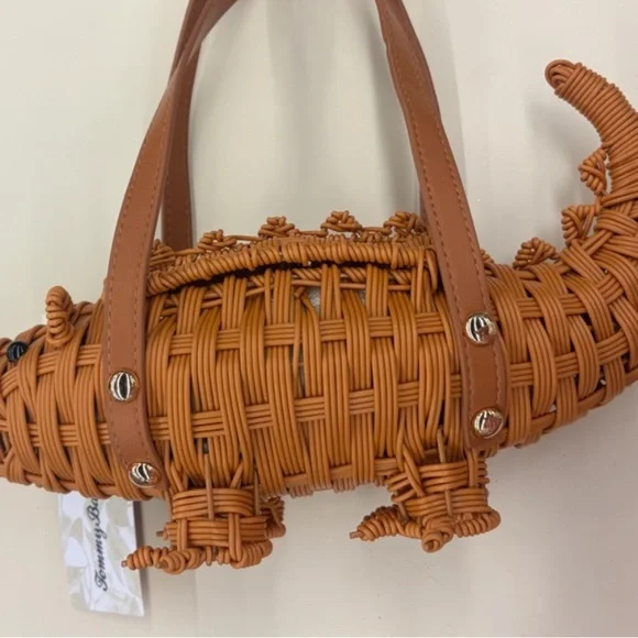 Viral Rare Tommy Bahama Crocodile clutch novelty statement bag - Picture 7 of 10